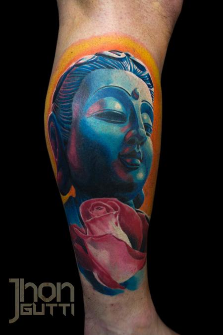 Tattoos - BUDHA AND ROSE - 115967